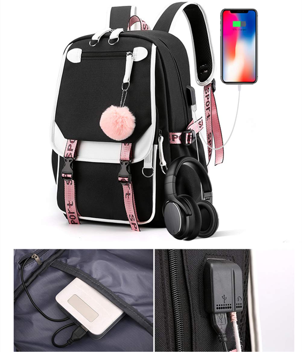 kebeixuan kids girls backpacks fashion USB charging cute