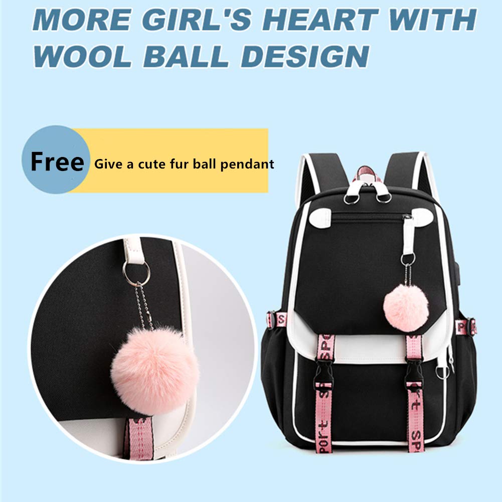 kebeixuan kids girls backpacks fashion USB charging cute