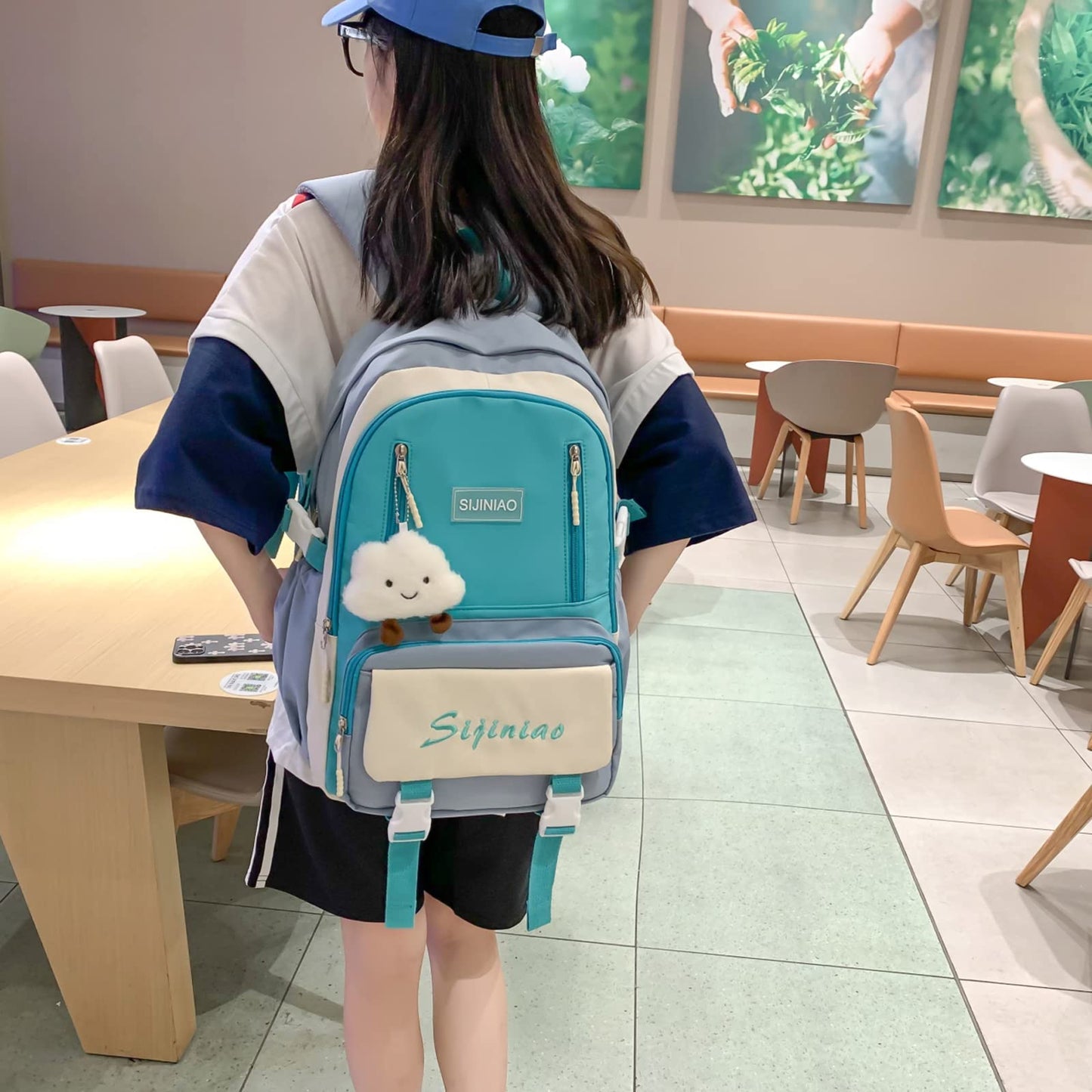 kebeixuan girls backpack trendy daypack lightweight with luggage strap