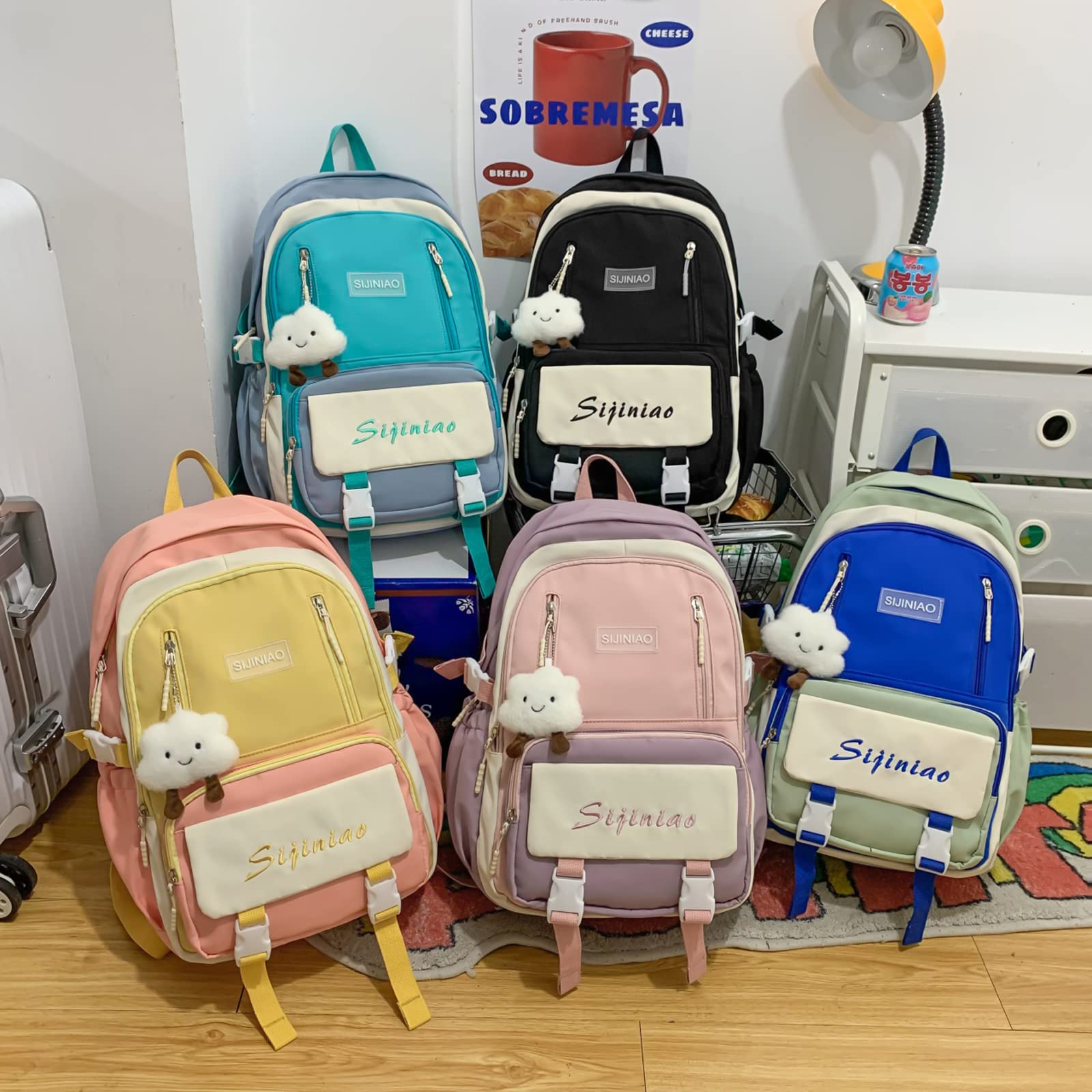 kebeixuan girls backpack trendy daypack lightweight with luggage strap