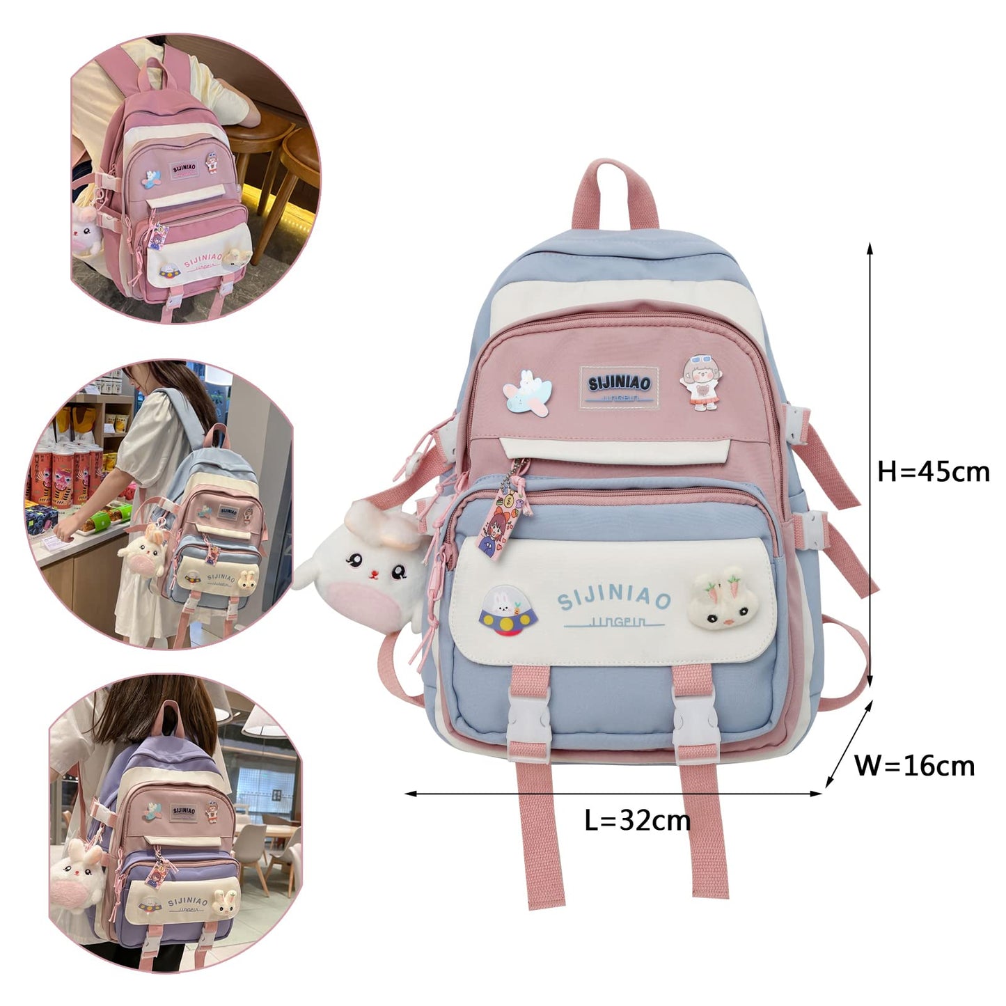 kebeixuan girls backpacks cute lightweight multiple compartments laptop 