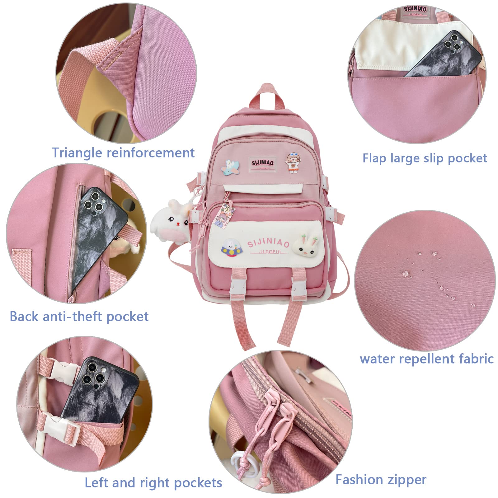 kebeixuan girls backpacks cute lightweight multiple compartments laptop 