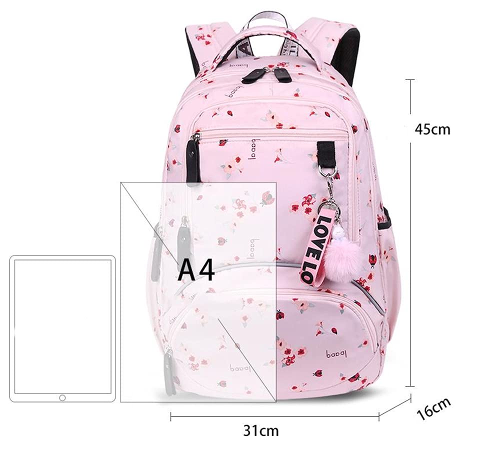 kebeixuan girls backpack multi-compartment school bag