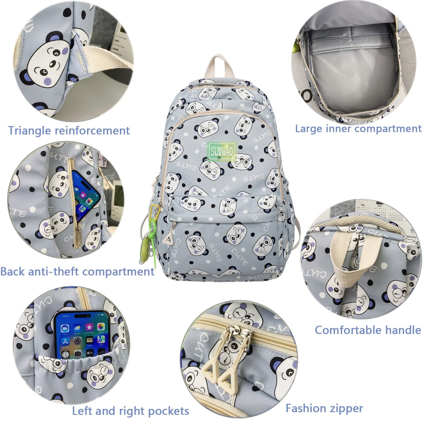 kebeixuan school girls backpacks lightwight water-repellent bookbag