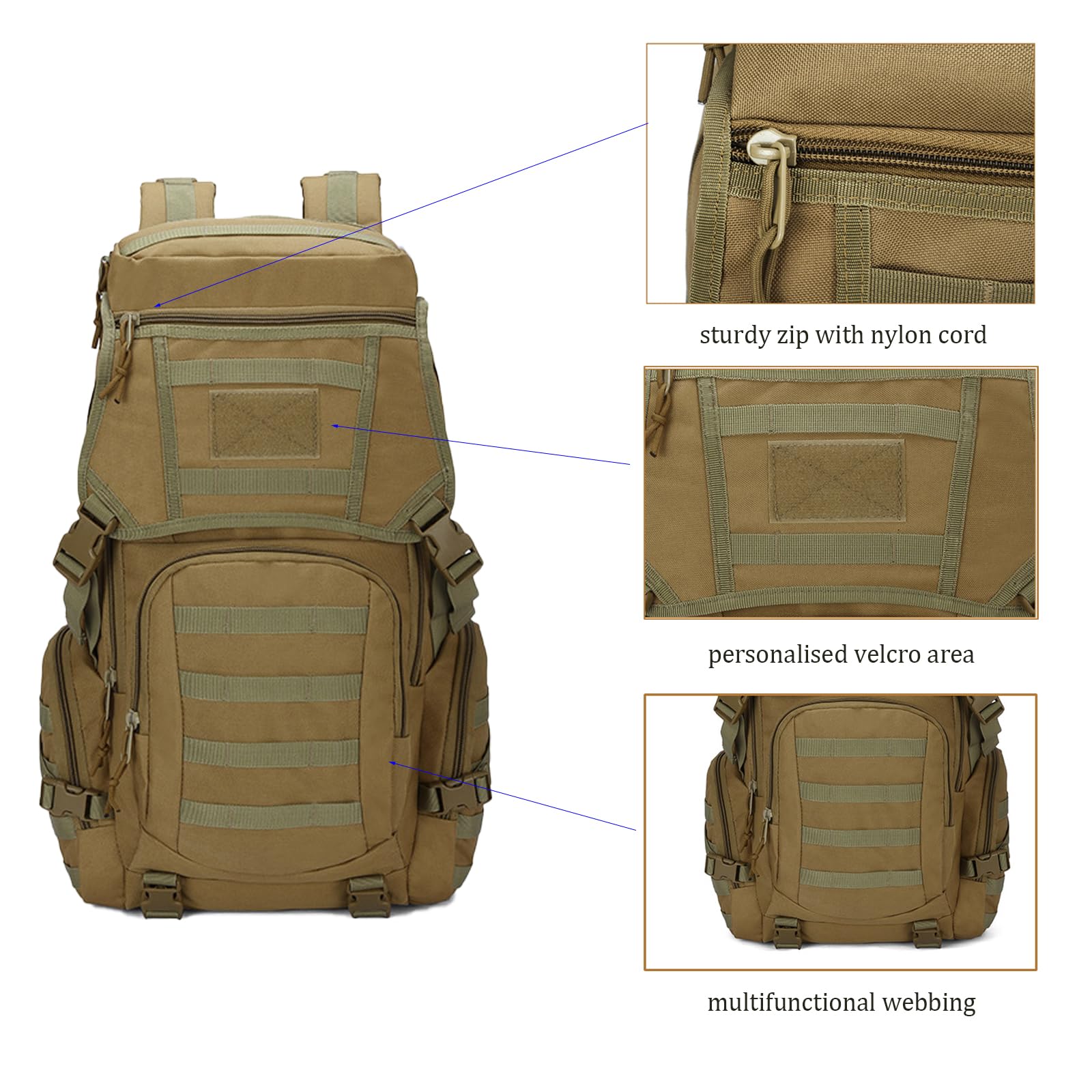 kebeixuan hiking backpacks large tactical travel camping