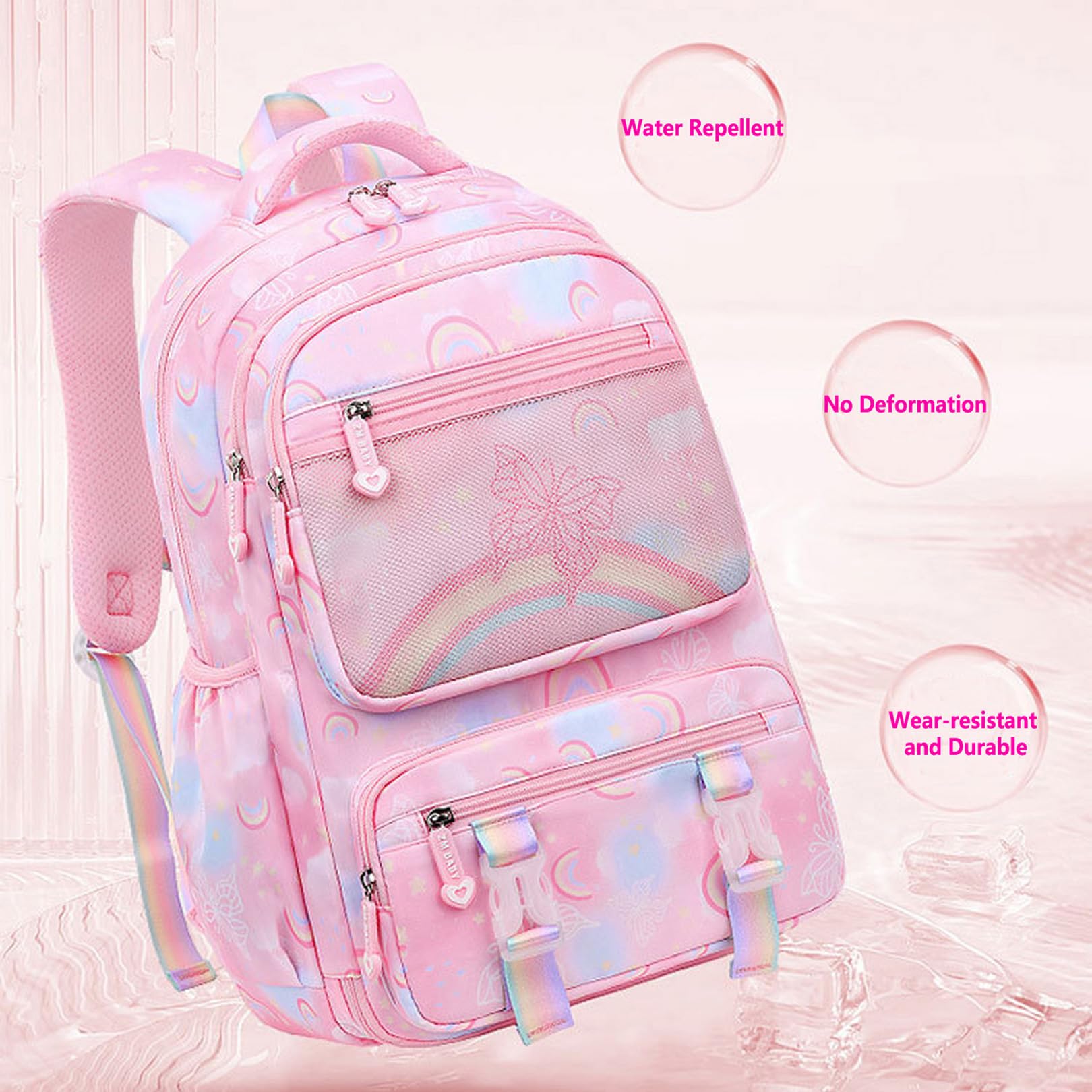 kebeixuan girls school backpacks side door large capacity cute