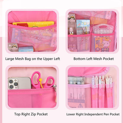 KEBEIXUAN 3-Piece Kawaii School Backpack Set for Girls – Cute Quicksand Style Bag with Lunch Bag & Pencil Case, Large Capacity