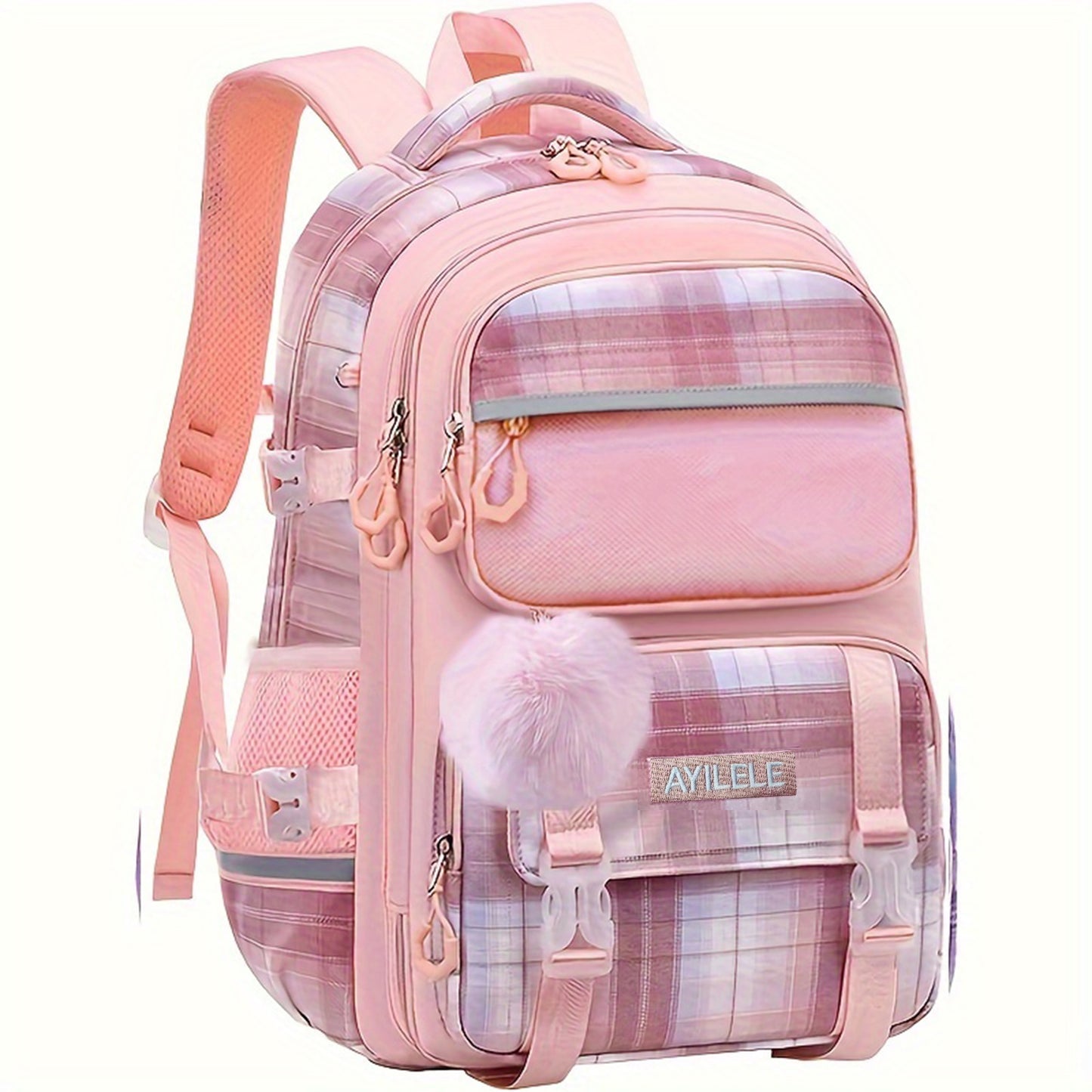 KEBEIXUAN 2024 New Girls Student Backpack,Side Open Schoolbag