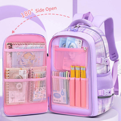 KEBEIXUAN Large Capacity School Backpack for Girls – Cute & Practical Bookbag for Kids Ages 6–12