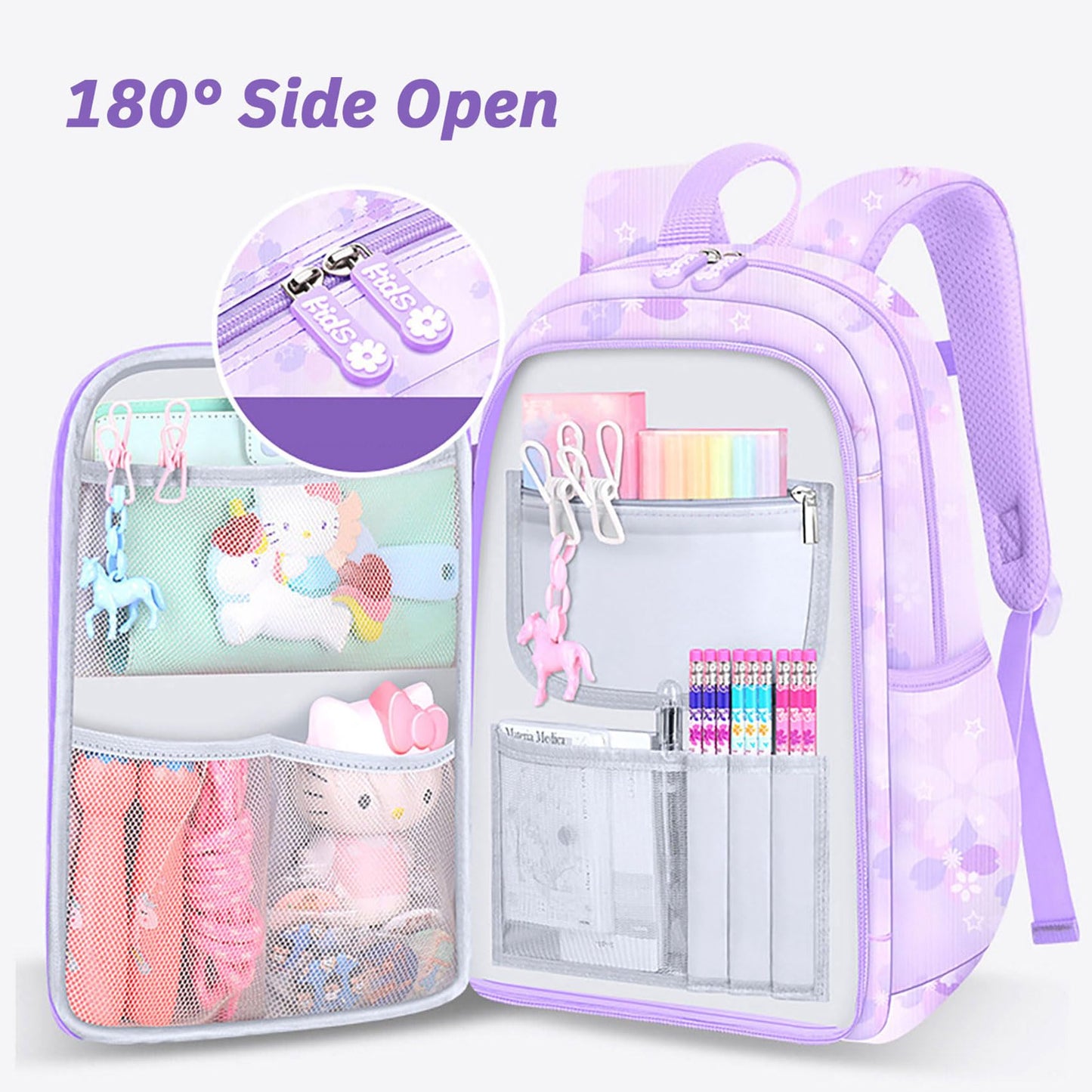 KEBEIXUAN Water-Resistant Large Capacity School Backpack for Girls – with Laptop Compartment