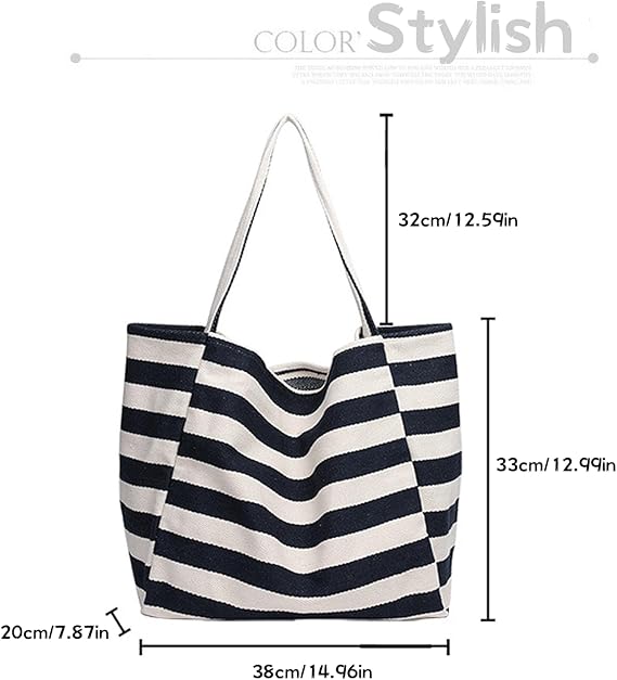 WYCY Canvas Tote Bag Tote Bags for Women Big Capacity Shoulder Bag with Inner Pocket for Work Beach Travel