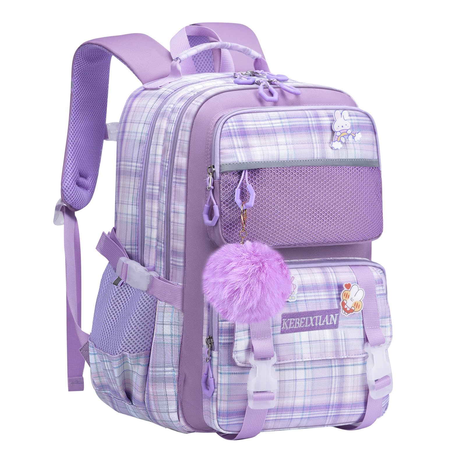 kebeixuan girls backpack cute multi-pockets schoolbag bookbag