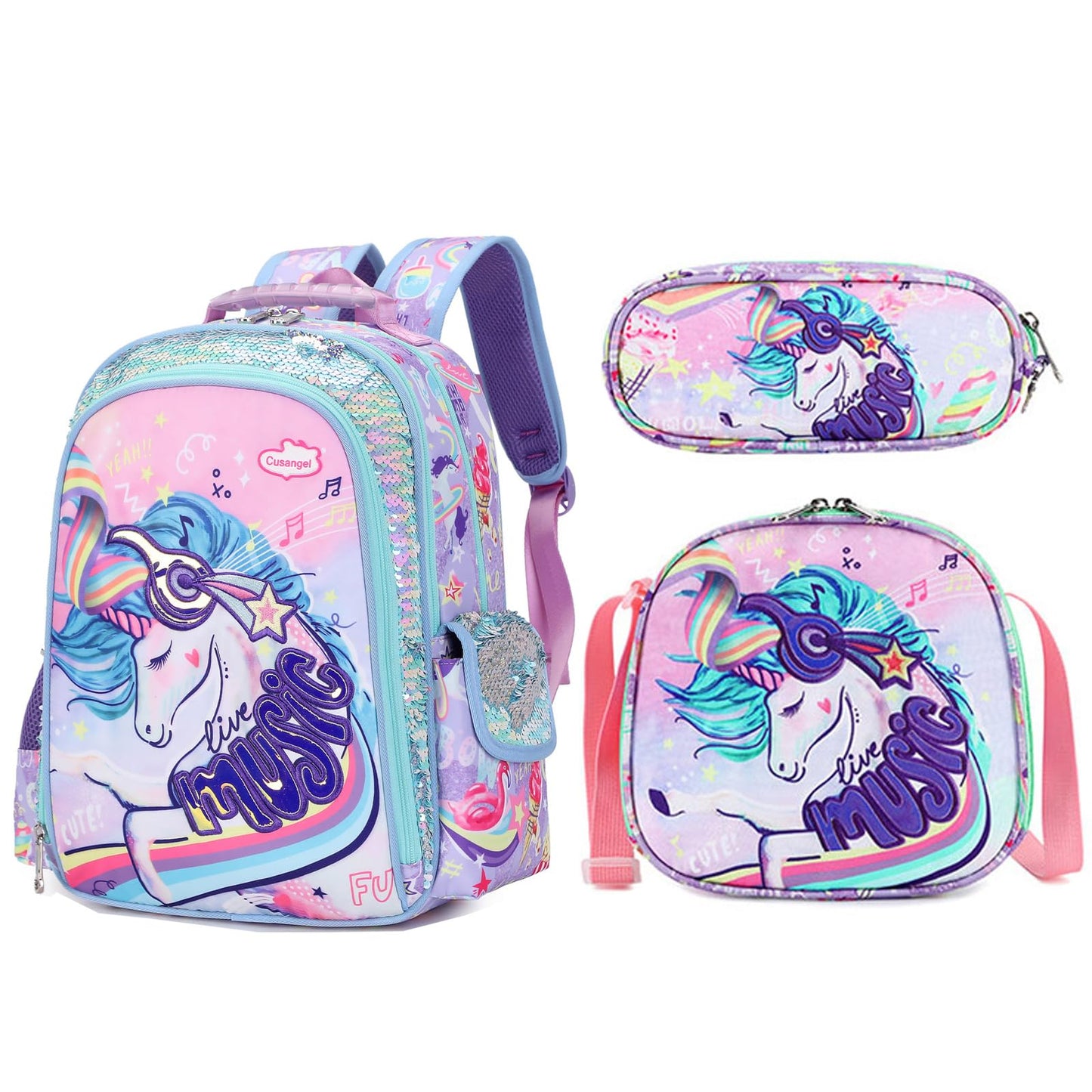 kebeixuan kids backpacks boys girls satchel set 3 pcs