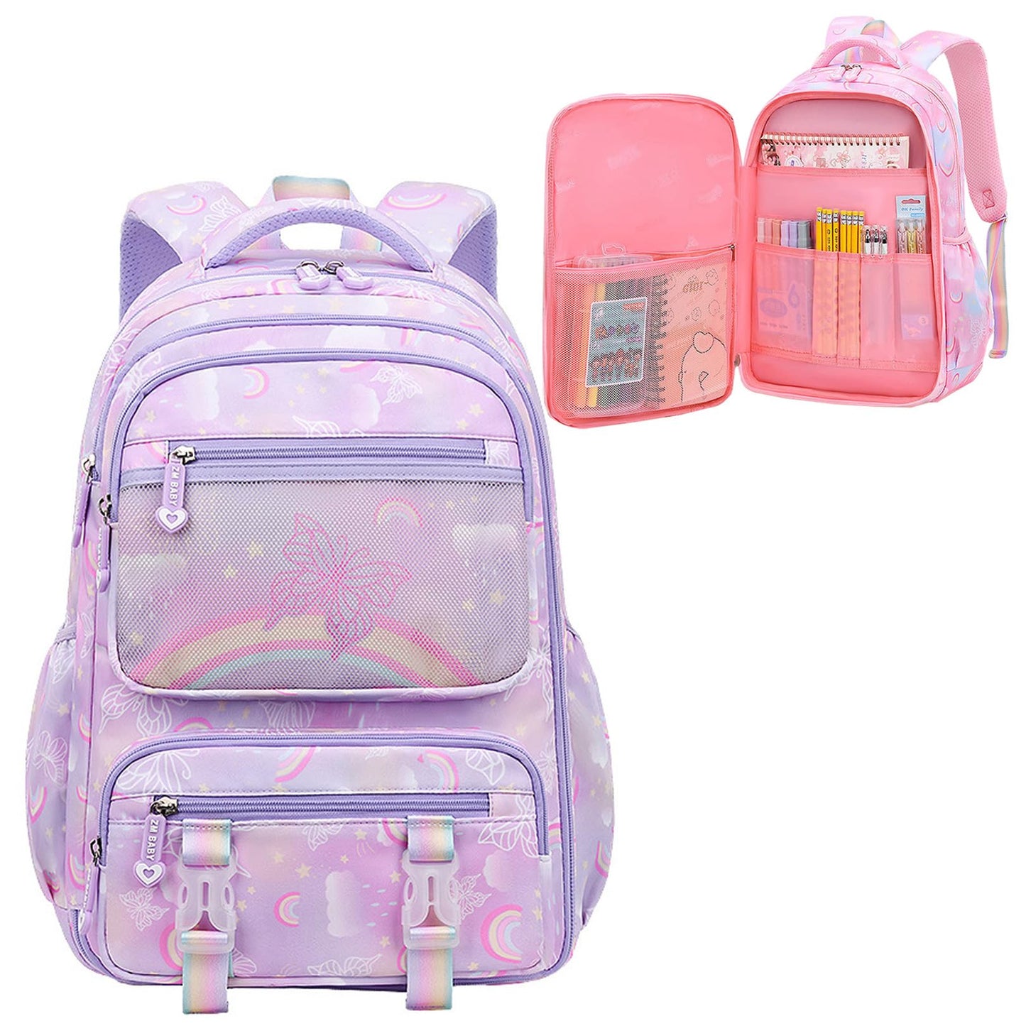 kebeixuan girls school backpacks side door large capacity cute