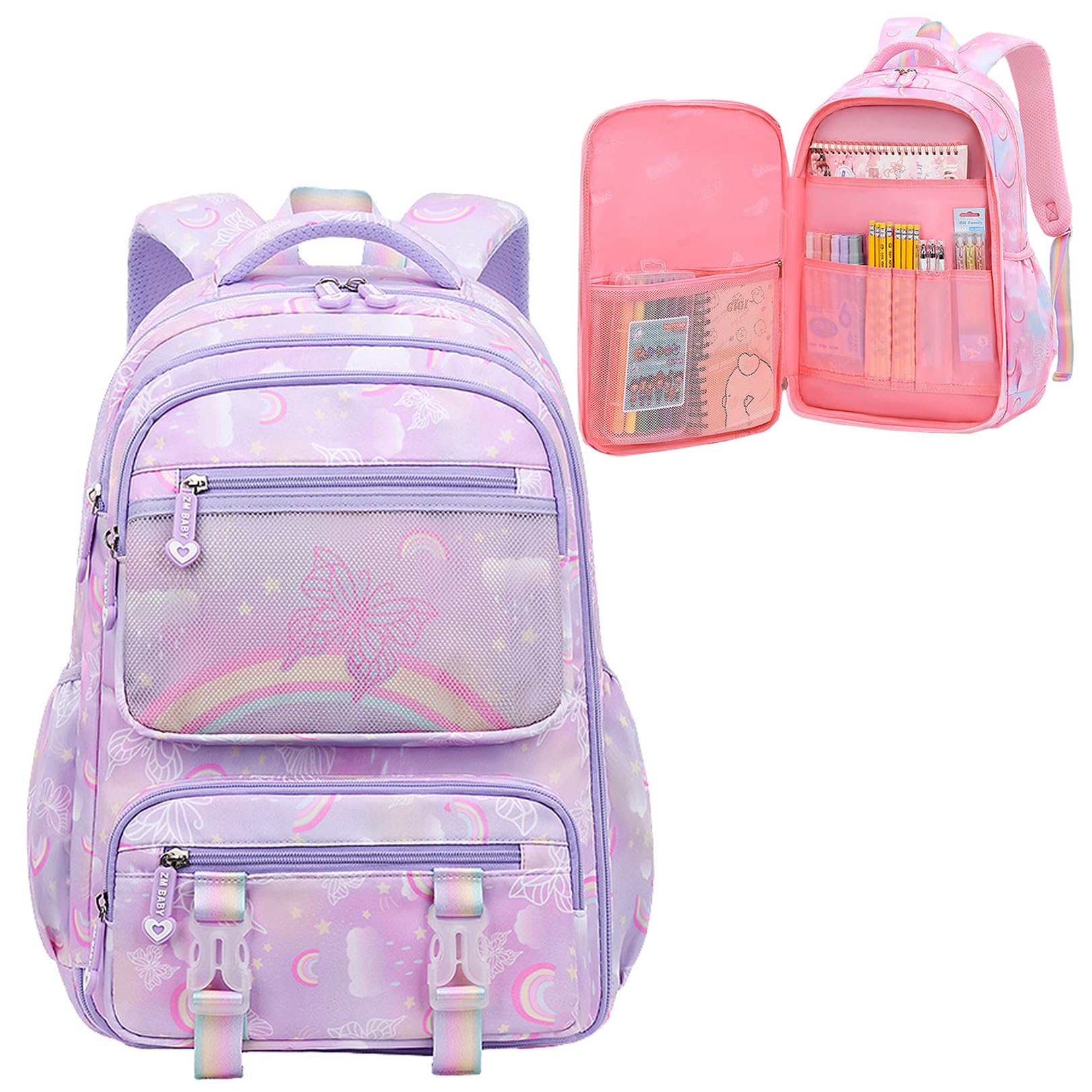 kebeixuan girls school backpacks side door large capacity cute