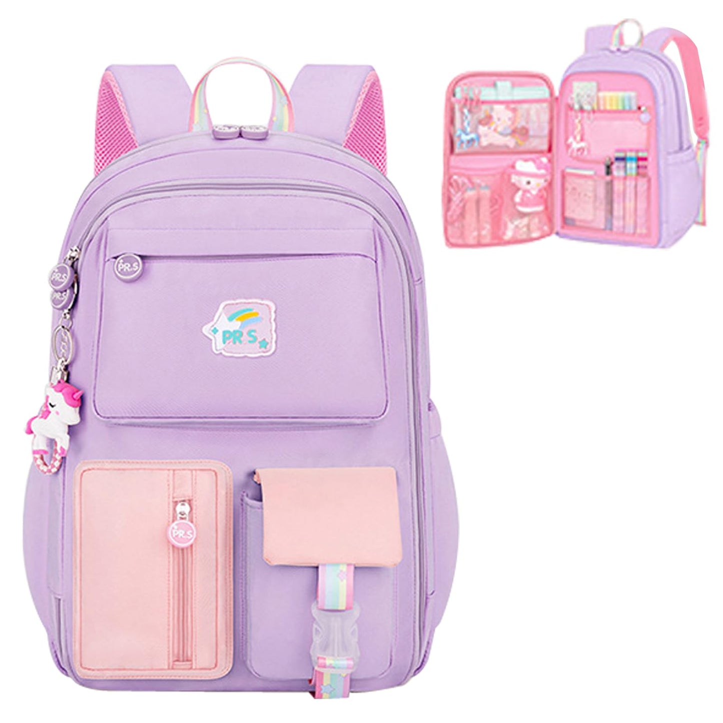 kebeixuan girls backpacks side door unicorn water repellent