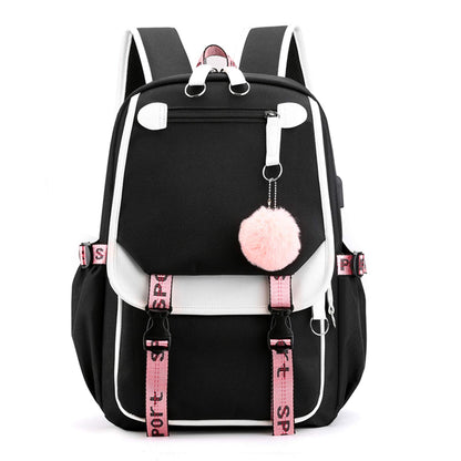 kebeixuan kids girls backpacks fashion USB charging cute