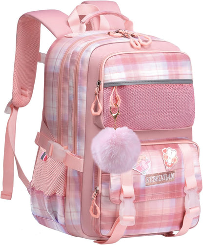 kebeixuan girls backpack cute multi-pockets schoolbag bookbag